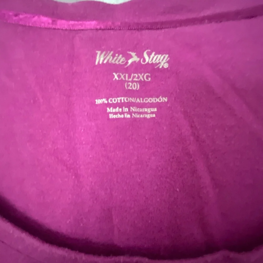 White Stag Purple Long Sleeve Shirt Size Woman’s XXL 100% Cotton - Picture 2 of 6